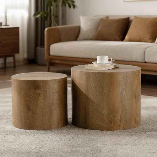 Nesting Round Coffee Table Set of 2