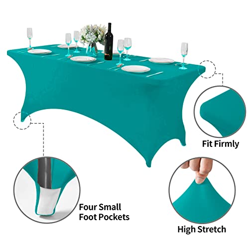 2Pack Spandex Table Cover for 6Ft or 4fT or 8ft Table Universal Fitted Stretch Tablecloth for Party (2 Count)
