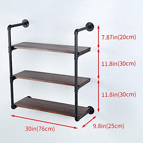 Industrial Pipe Shelves With Wood Planks