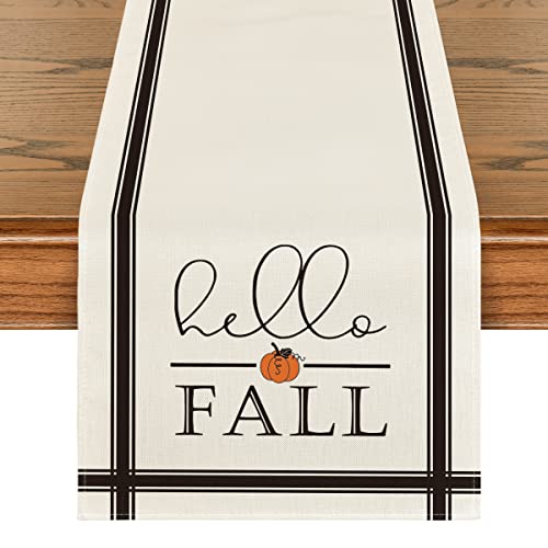 210 GSM Hello Fall Table Runner Home Party Decor 13x120 Inch