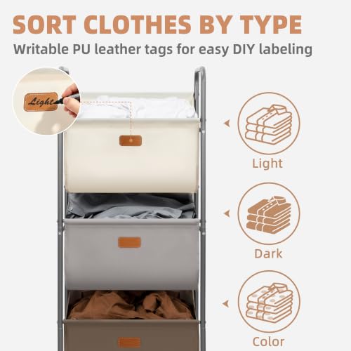 120 Liters Vertical Rolling Laundry Hamper
