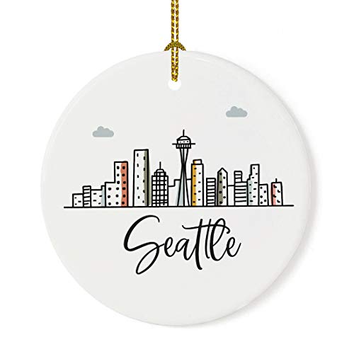 Round Ceramic Porcelain Christmas Tree Ornament Keepsake