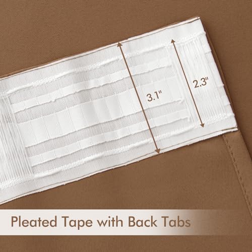 Cappuccino Brown Back Tab Blackout Curtains 52"x90" Long 2 Panel Set (2 Count)