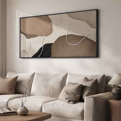 Extra Large Neutral Brown Beige Abstract Wall Art for Living Room