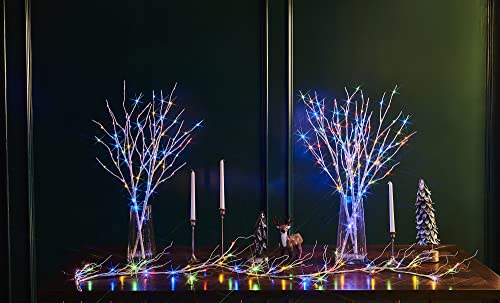 Lighted Birch Branches Battery Operated with 8 Functions 30IN 100 Multi Color and Warm White Lights for Christmas Holiday Party Decoration Indoor Outdoor