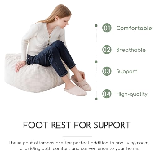 Square Stuffed Pouf Ottoman