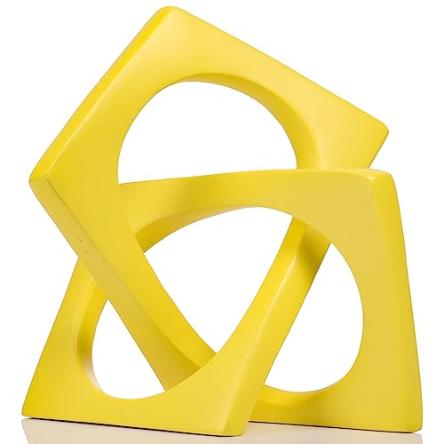 Yellow Knot Statue for Coffee Table Centerpiece Decor