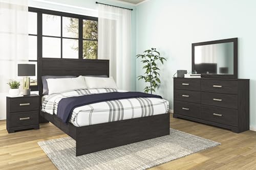 Belachime 2 Drawer Black Nightstand