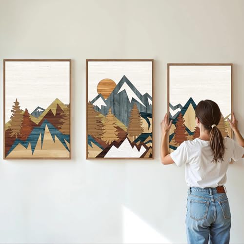 Vintage Mountain Framed Canvas Wall Art (3 Count)