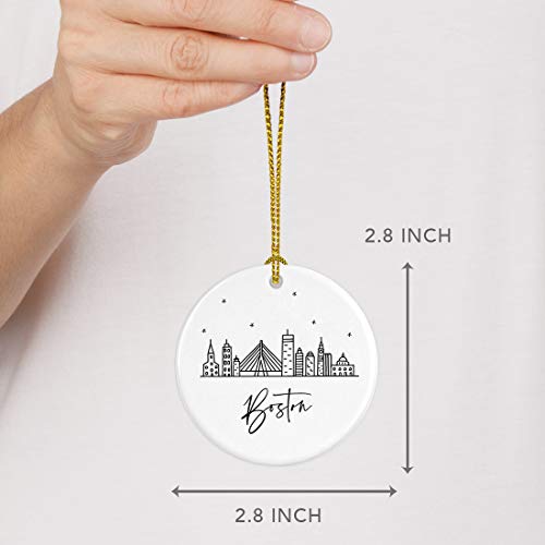 Round Ceramic Porcelain Christmas Tree Ornament Keepsake