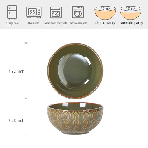 Sureasy 12oz Ceramic Ice Cream Bowls (4 Count)
