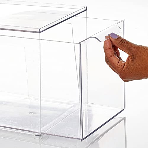 Plastic Stackable Bathroom Storage with Pull Out Bin Organizer Drawer for Cabinet (8 Count)