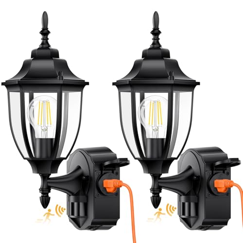 Outdoor Wall Lights with Outlet (2 Count)