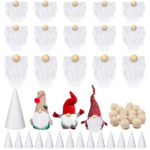 60 Pcs Gnome Craft Kit with Foam Cones