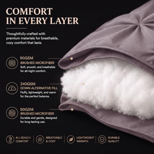 King Size Comforter Set Grayish Purple