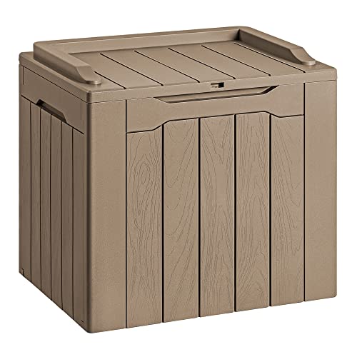 30 Gallon Resin Deck Box Outdoor Indoor Waterproof Storage Box for Patio Furniture Pool Accessories Storage for Cushion Garden Tools