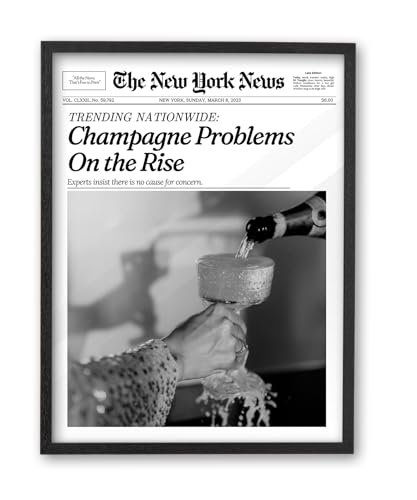 16x20in Champagne Problems on the Rise Framed Newspaper Art