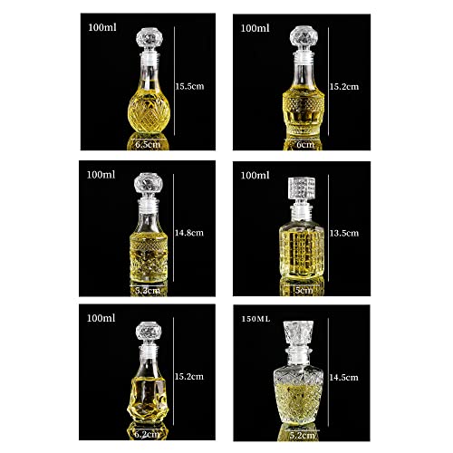 AlifordGlass Mini Glass Bottles with 6 Different Shapes Can be Used for Self (6 Count)