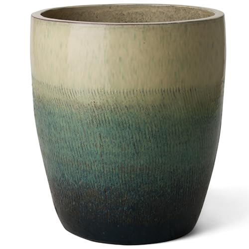 Bullet 18 in. Bayside Green Ceramic Round Planter