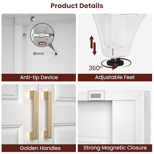 71" Tall Wardrobe Closet with 2 Doors and Hanging Rod
