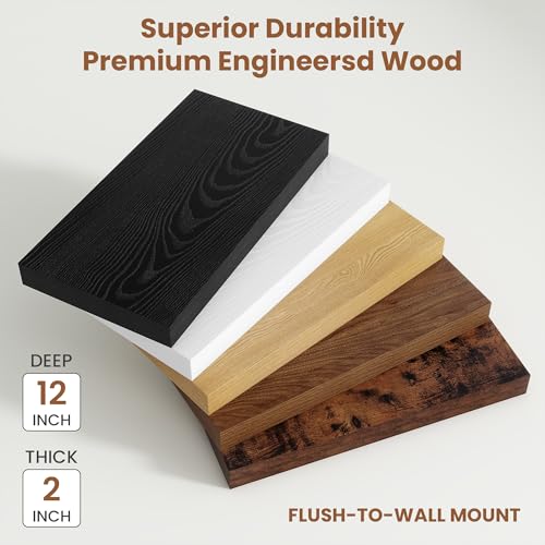 Deep Floating Shelves 48x12” Set of 2 (2 Count)