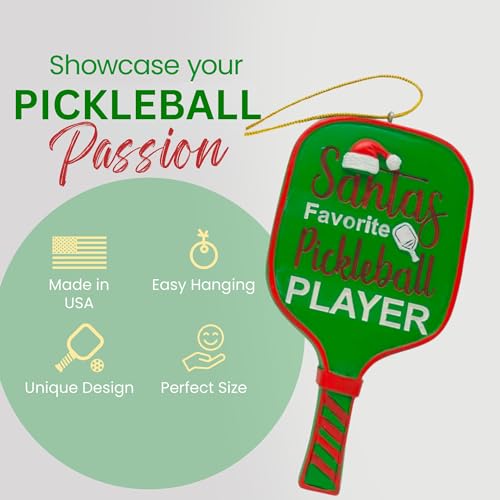 Santa’s Favorite Pickleball Player Christmas Ornament