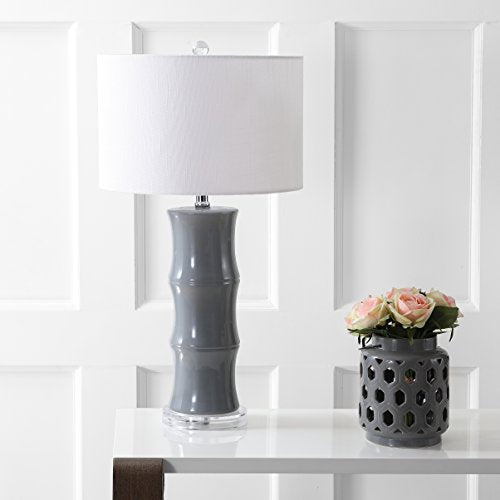 Tiki Table Lamp 26.5" Bamboo Ceramic Bedside Nightstand