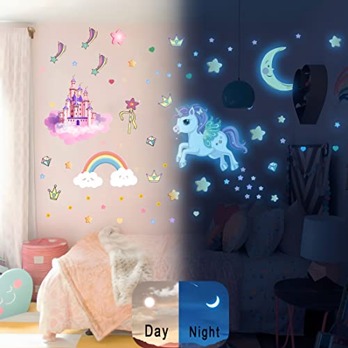 Glow in The Dark Stars and Unicorn Wall Decals