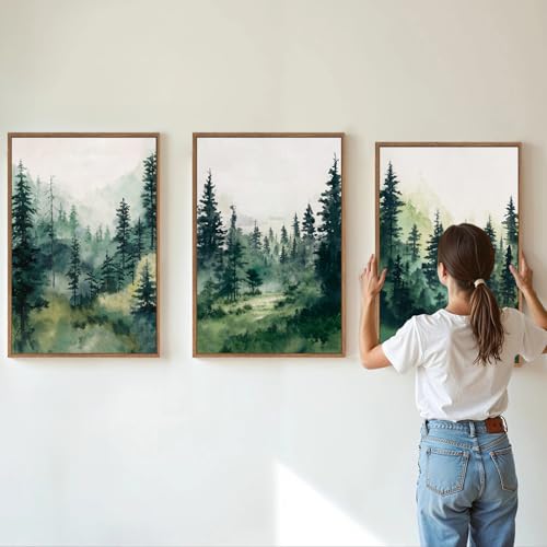 Misty Forest Framed Canvas Wall Art Set (3 Count)