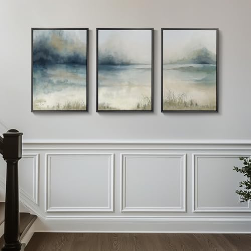 Framed Watercolor Abstract Landscape Wall Art (3 Count)