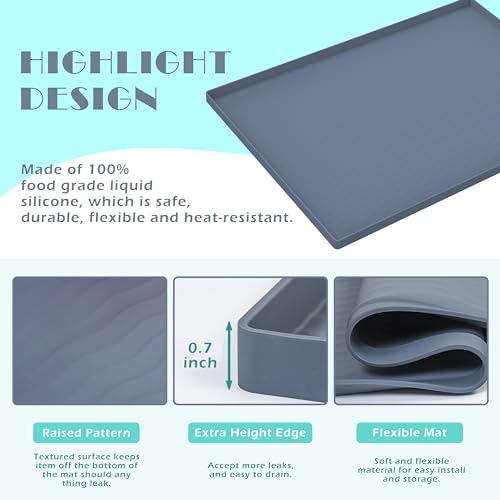 Waterproof Silicone Under Sink Mat 31'' x 19'' Shelf Liner for Kitchen and Bathroom
