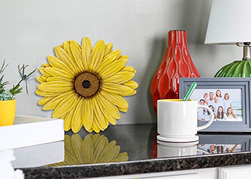 NAT & Jules Gerbera Daisy Flower Shaped Dimensional Indoor Outdoor 12 inch Cast Resin Decorative Garden Stepping Stone