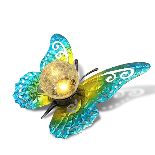 Solar Lights Outdoor Garden Metal Butterfly Decoration