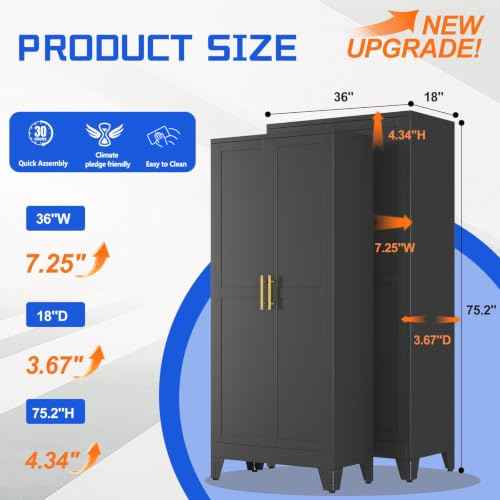 75.2" Tall Metal Storage Cabinet
