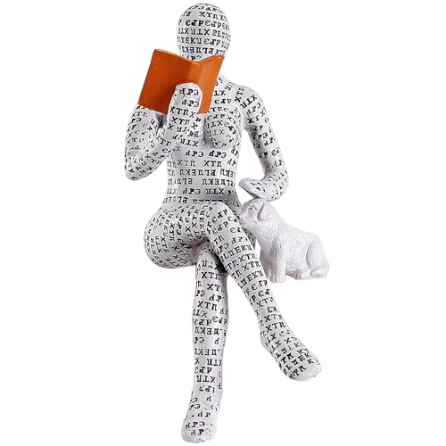 Home Decor Pulp Reading Women Thinker Statue Aesthetic Sculpture Room Decor Modern Abstract Decoration on Shelf Table Desk for Living Room Office Bedroom I