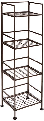4 Tier Iron Towel Shelf Black 11.4"L x 11.8"W x 44.5"H