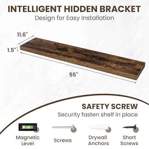 55 Inch Floating Shelves for Wall