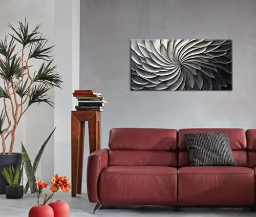 Abstract Black and White Wall Art for Living Room Modern Canvas Print Painting Lines Flower Floral Large Artwork Bedroom Home Office Wall Décor