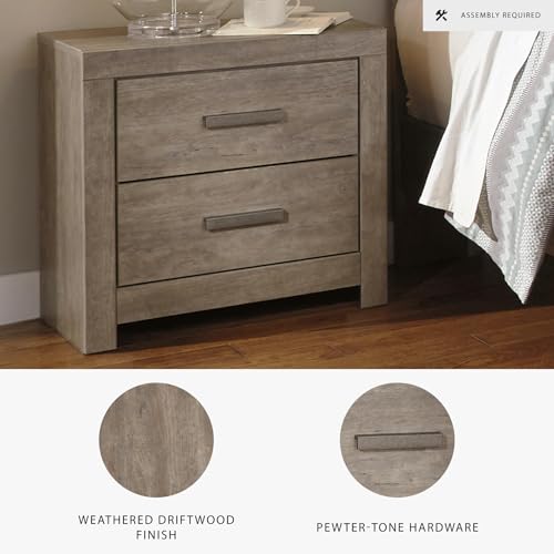 Culverbach Modern 2 Drawer Nightstand with 2 USB Charging Stations