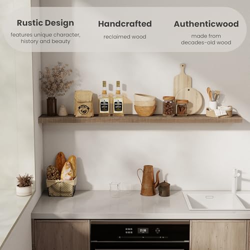 60 Inch Long Wood Floating Shelf