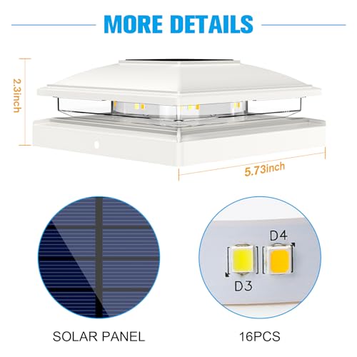 White Solar Post Cap Lights (8 Count)