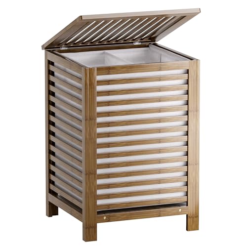 Double Laundry Hamper with Lid