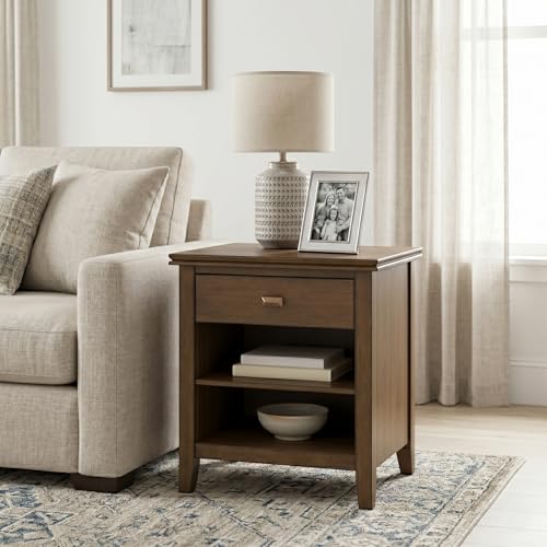 Artisan 24" Bedside Table in Rustic Natural Aged Brown