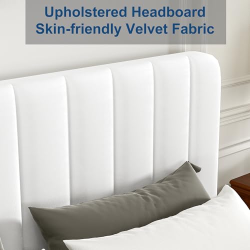 Full Size Upholstered Bed Frame with 4 Drawers and Headboard