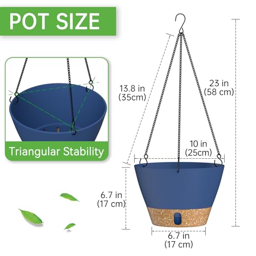 2 Pack 10 Inch Hanging Baskets for Plants Outdoor Indoor (72 Count)