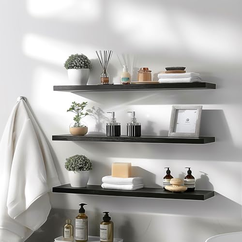Wood Floating Shelves for Wall Decor (4 Count)