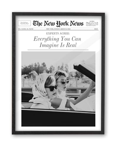 8x10in Everything You Can Imagine Is Real Framed Newspaper Art