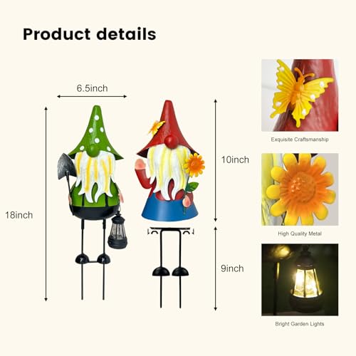 Solar Gnomes Garden Statue (2 Count)