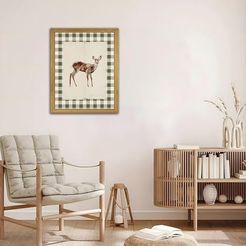 Wood Framed Deer Wall Art Print