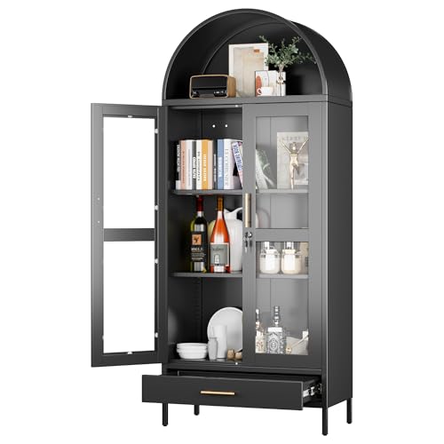 Arched Cabinet with Glass Doors